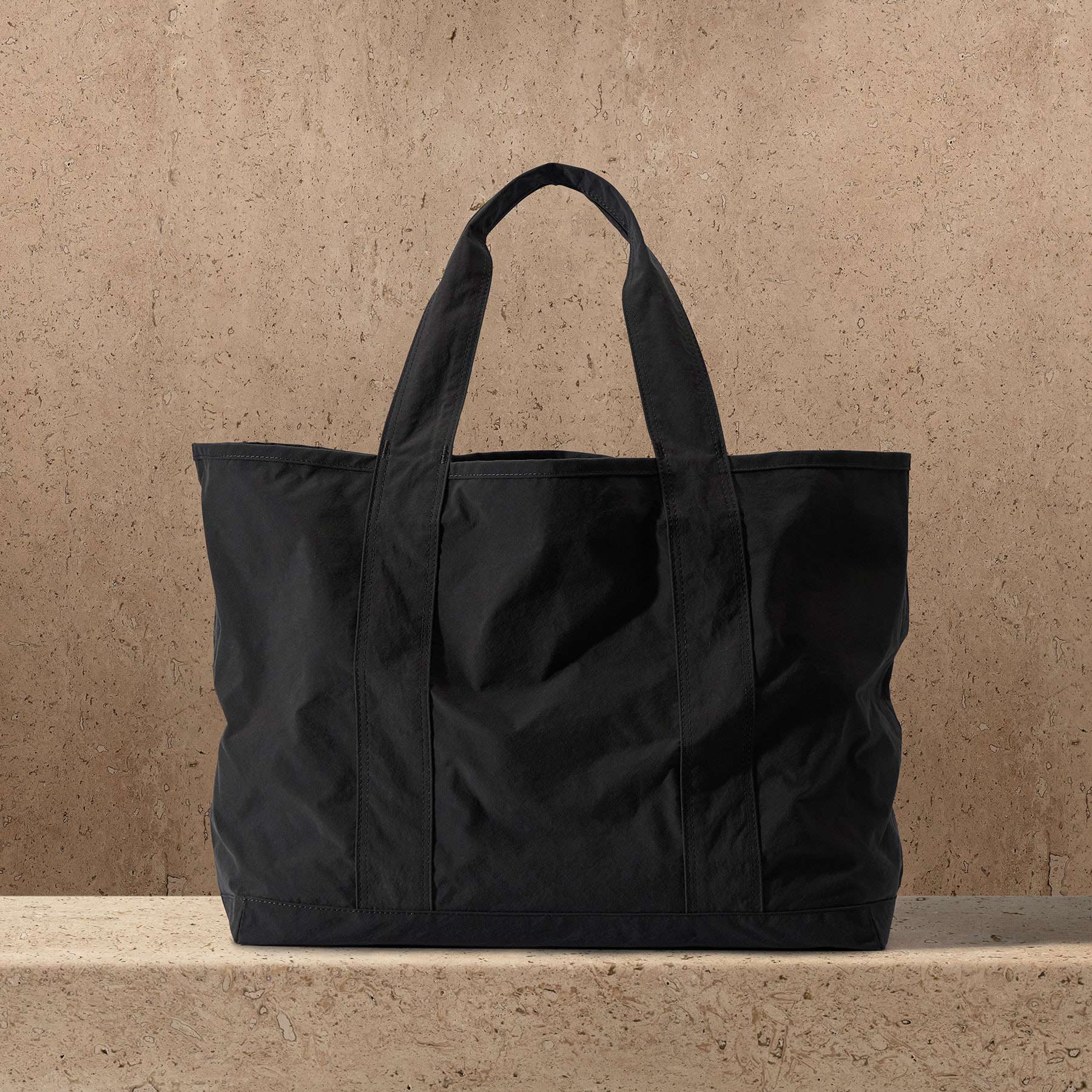Small Matte Nylon Tote in Black | James Perse Los Angeles