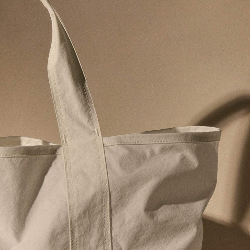 Small Matte Nylon Tote - White