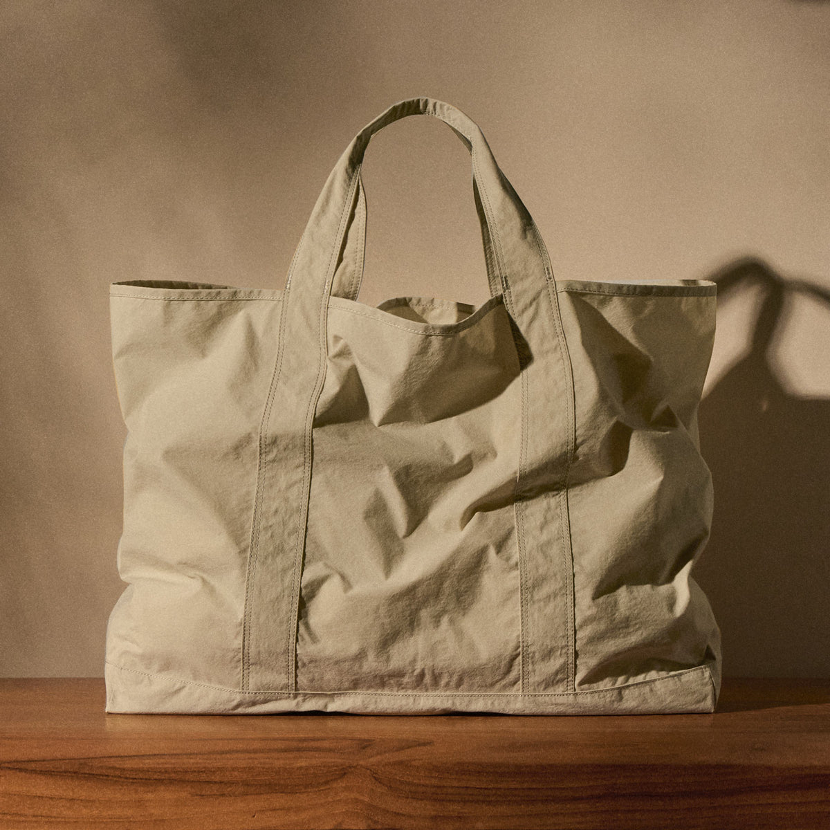 Large Matte Nylon Tote in New Sand | James Perse Los Angeles