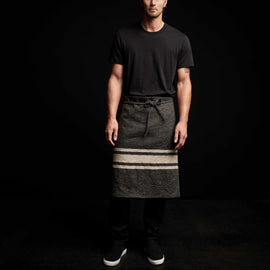 Three Stripe Half Apron in Black/ Natural | James Perse Los Angeles