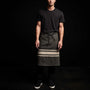 Three Stripe Half Apron in Black/ Natural | James Perse Los Angeles