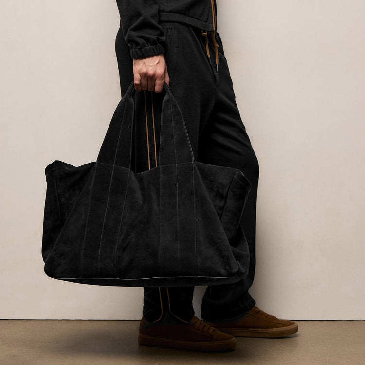 Suede Montecito Weekend Bag In Black | James Perse Los Angeles / Mens