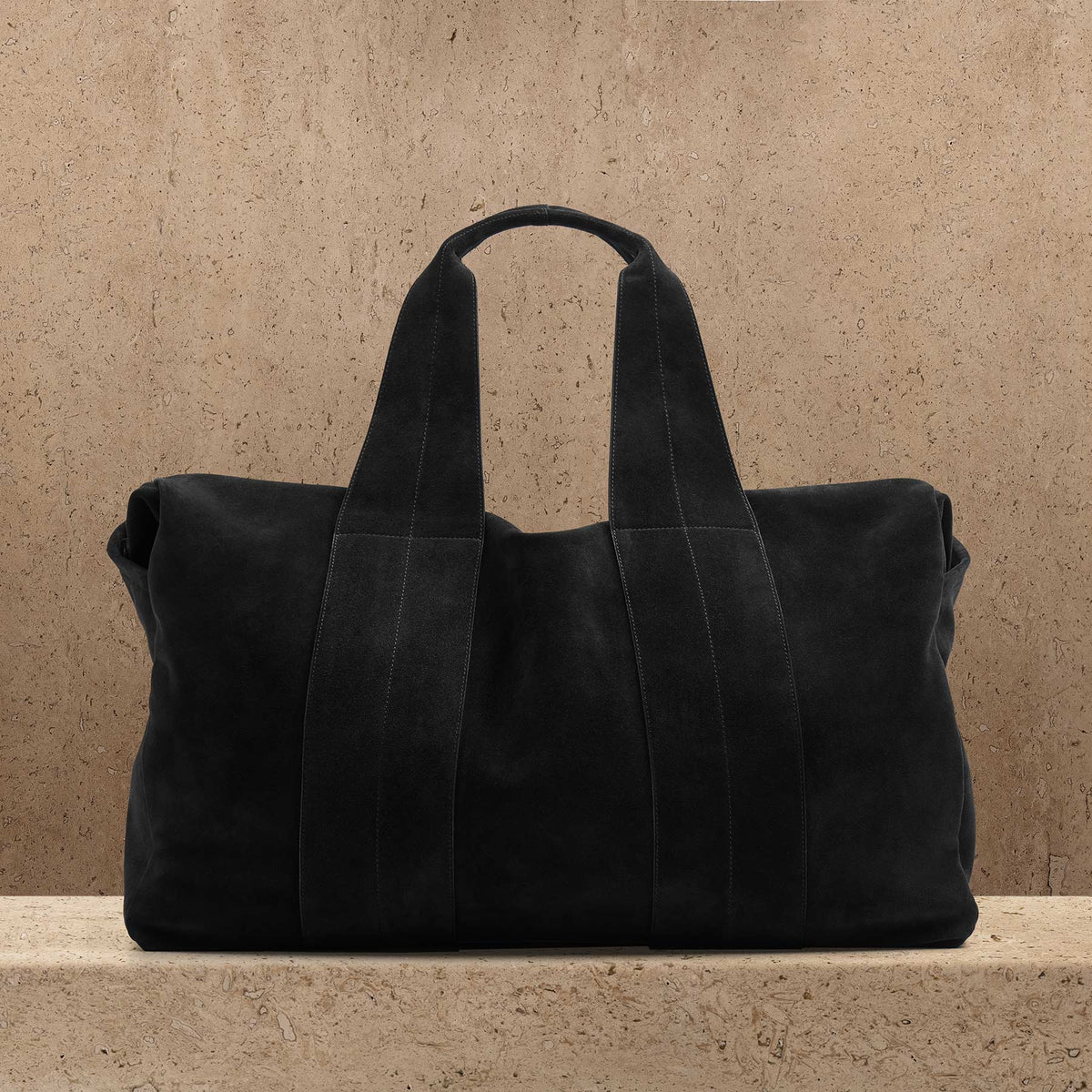 Suede Montecito Weekend Bag In Black | James Perse Los Angeles