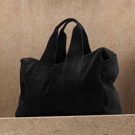 Suede Montecito Weekend Bag In Black | James Perse Los Angeles