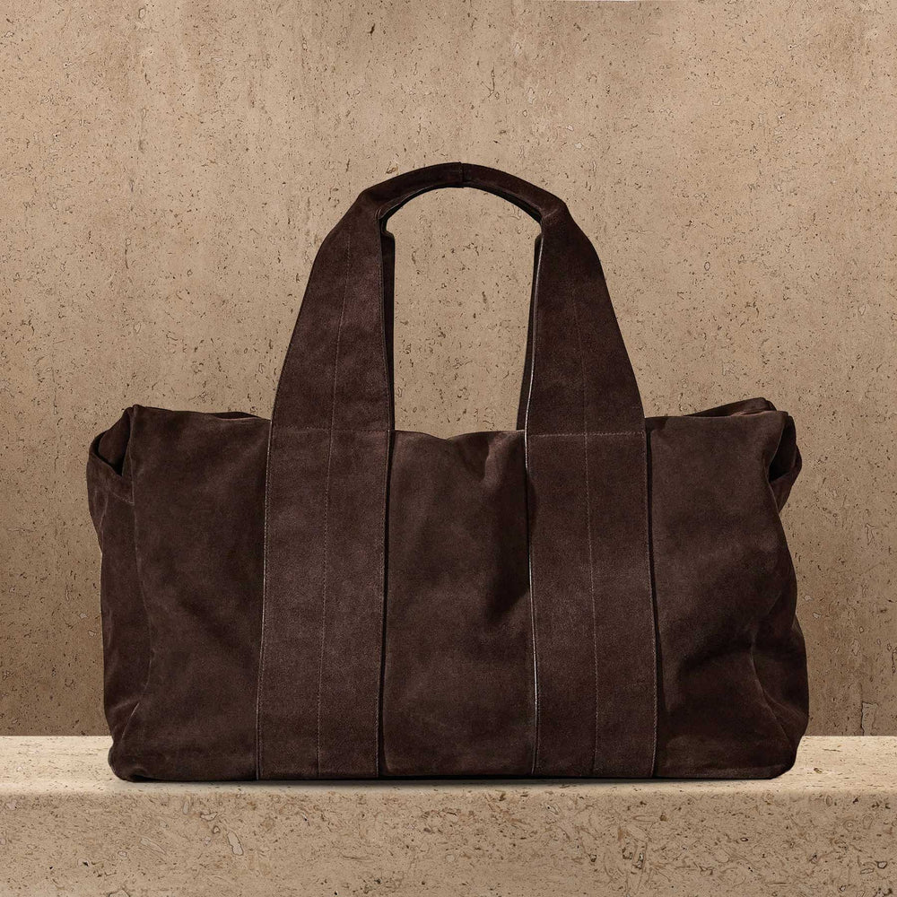 Suede Montecito Weekend Bag in Cafe | James Perse Los Angeles