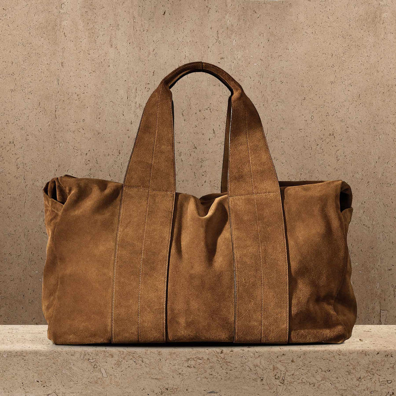 Suede Montecito Weekend Bag in Tabacco | James Perse Los Angeles