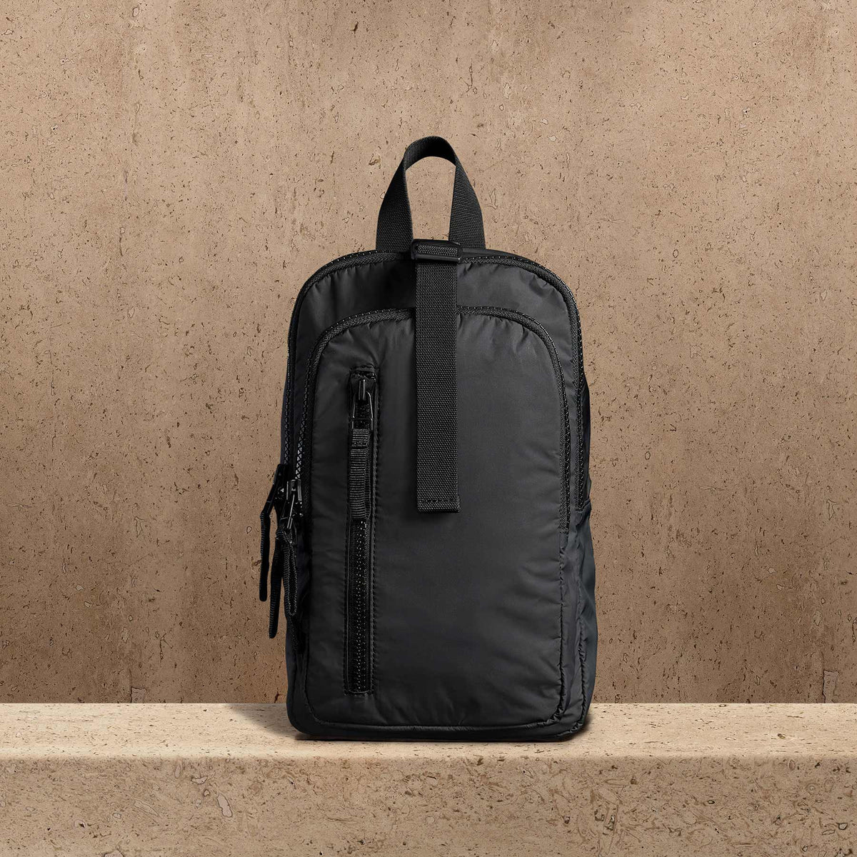 Mini Zip Backpack - Black