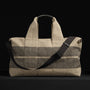 Montecito Striped Linen Weekend Bag in Beige/Black | James Perse Los Angeles