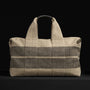 Montecito Striped Linen Weekend Bag in Beige/Black | James Perse Los Angeles