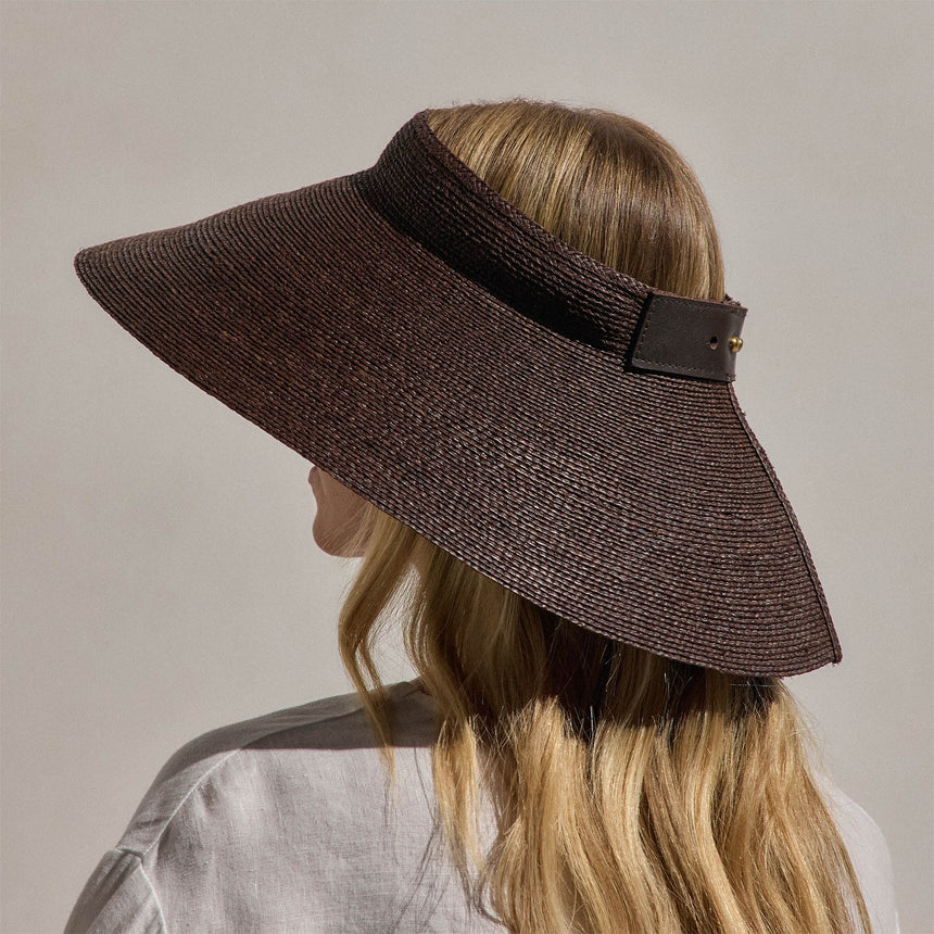 Janessa Leone Birdie Visor In Chocolate | James Perse Los Angeles