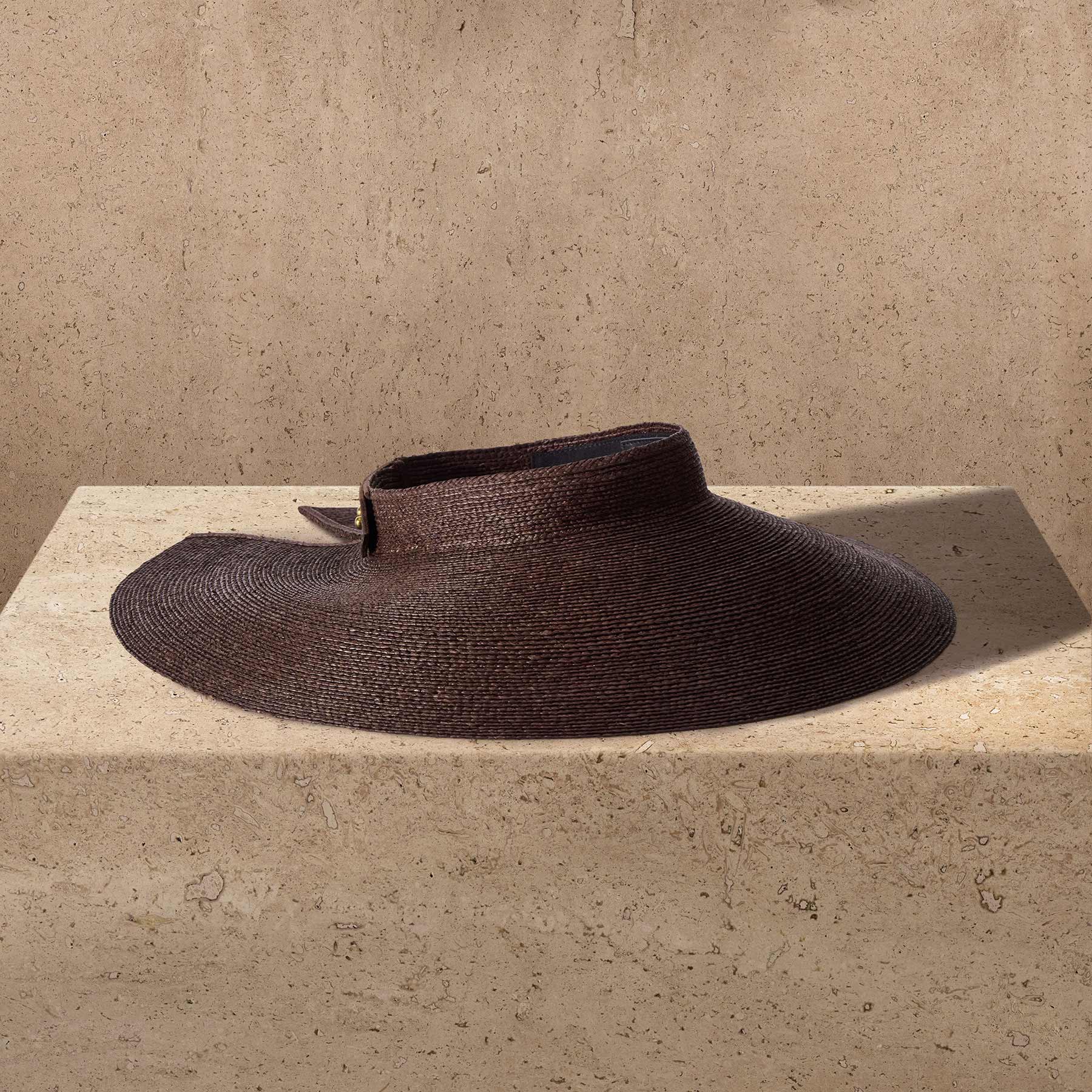 Janessa Leone Birdie Visor In Chocolate | James Perse Los Angeles