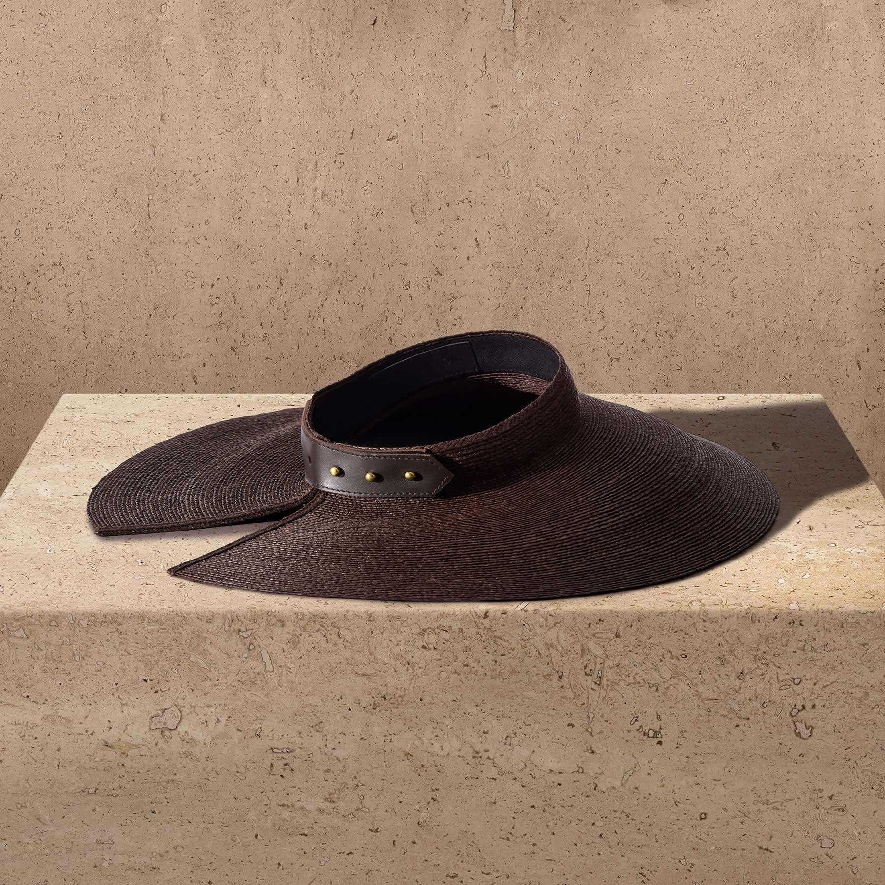 Janessa Leone Birdie Visor In Chocolate | James Perse Los Angeles