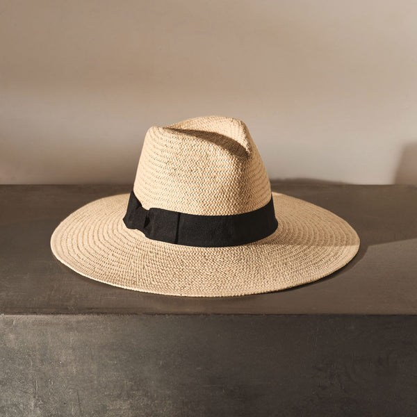 Harbor Straw Hat in Natural/Black | James Perse Los Angeles