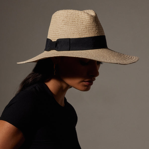 Harbor Straw Hat in Natural/Black | James Perse Los Angeles / Womens