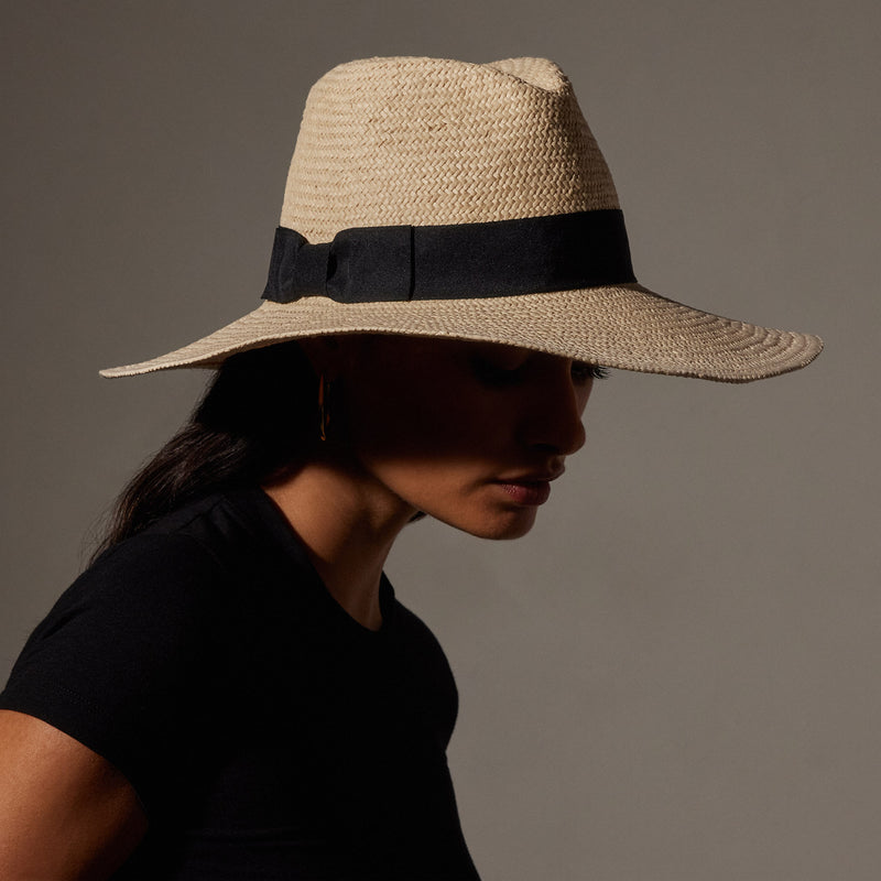 Harbor Straw Hat in Natural/Black | James Perse Los Angeles / Womens