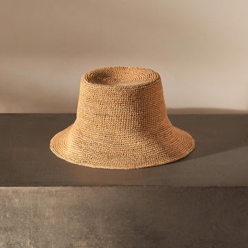 Crochet Bucket Hat - Jute | James Perse Los Angeles