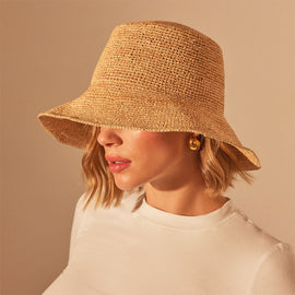 Crochet Bucket Hat in Jute | James Perse Los Angeles / Womens