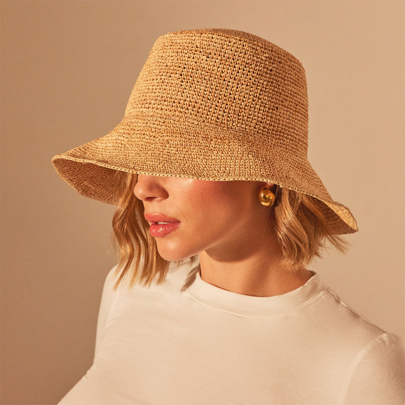 Crochet Bucket Hat in Jute | James Perse Los Angeles / Womens