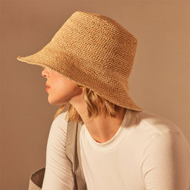 Crochet Bucket Hat in Jute | James Perse Los Angeles / Womens