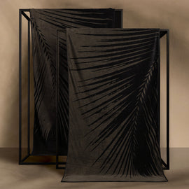 Palm Frond Beach Towel - Palm/Black
