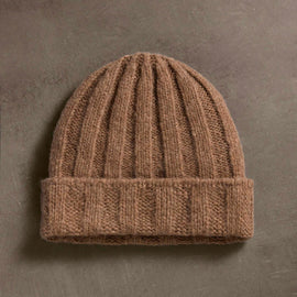 Textured Cashmere Beanie  in Chestnut | James Perse Los Angeles