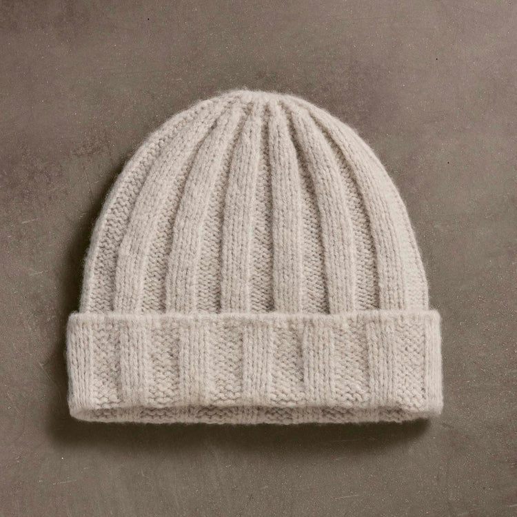 Textured Cashmere Beanie  in Mist | James Perse Los Angeles