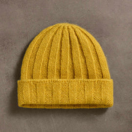 Textured Cashmere Beanie  in Straw | James Perse Los Angeles