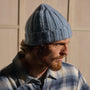 Lightweight Textured Cashmere Beanie in Azure | James Perse Los Angeles / Mens