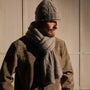 Lightweight Cashmere Cableknit Scarf in Beige Melange | James Perse Los Angeles / Mens