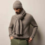 Lightweight Cashmere Cableknit Scarf in Beige Melange | James Perse Los Angeles/ Mens