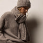 Lightweight Cashmere Cableknit Scarf in Beige Melange | James Perse Los Angeles / Womens