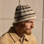 Striped Cashmere Beanie in Brown Stripe | James Perse Los Angeles / Mens