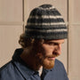 Striped Cashmere Beanie in Black Stripe | James Perse Los Angeles / Mens