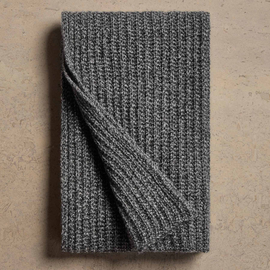 Cashmere Silk Marl Scarf in Black Mix | James Perse Los Angeles