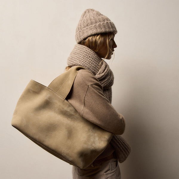 Cashmere Silk Marl Beanie in Grout Mix | James Perse Los Angeles / Womens