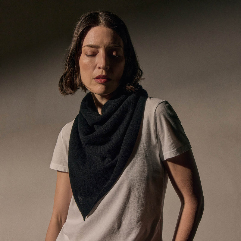 Open Knit Cashmere Scarf in Black | James Perse Los Angeles / Womens