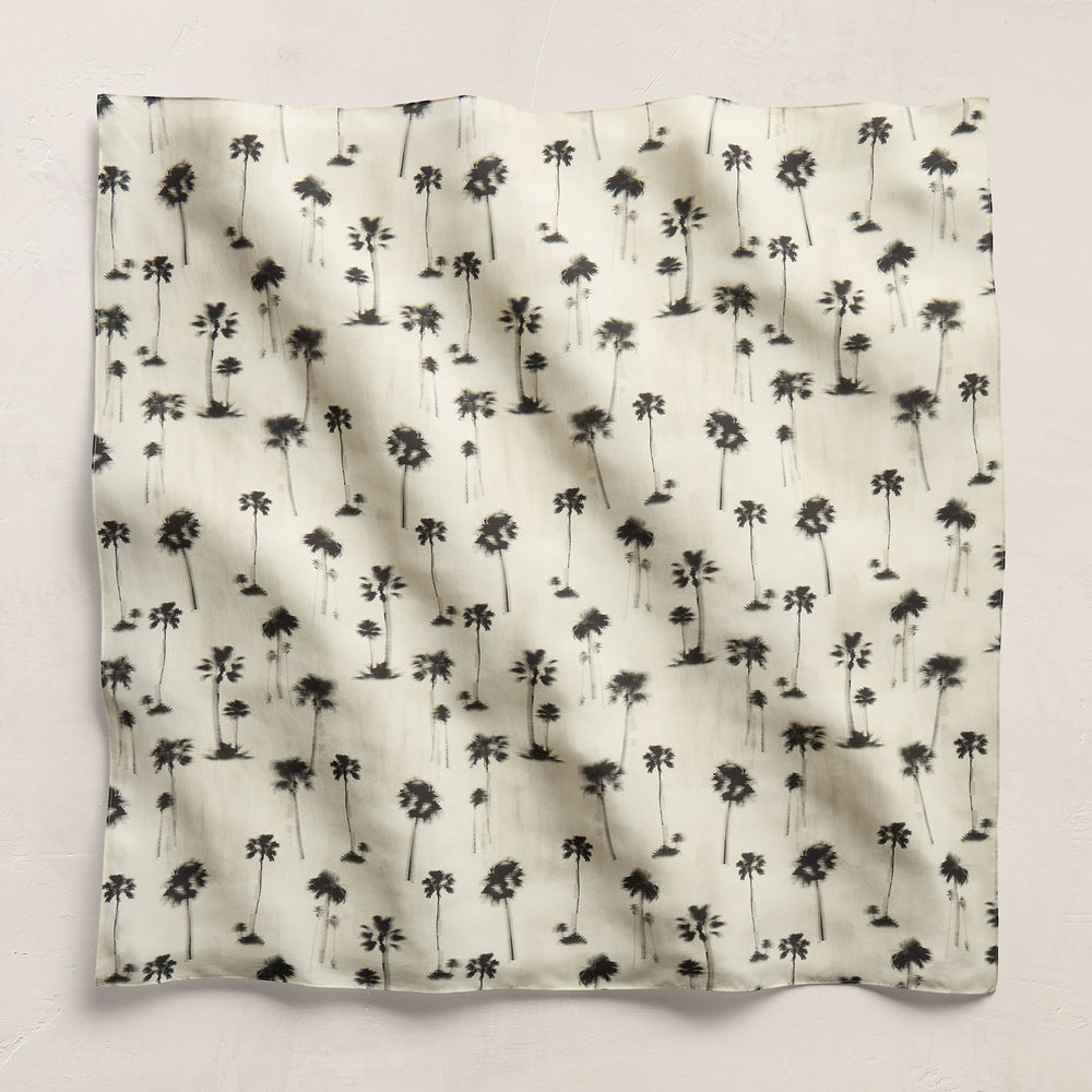 Printed Washed Silk Scarf - Allover Palm Print