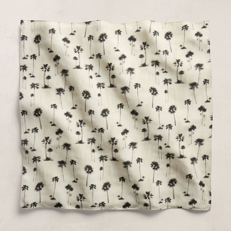 Printed Washed Silk Scarf - Allover Palm Print
