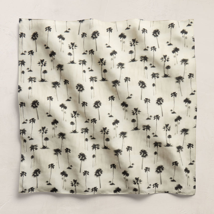 Printed Washed Silk Scarf - Allover Palm Print