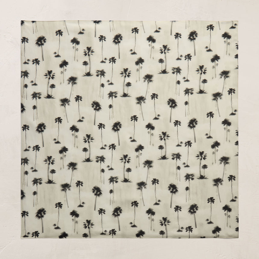 Printed Washed Silk Scarf - Allover Palm Print