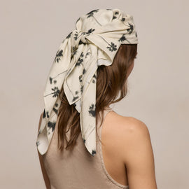 Printed Washed Silk Scarf in Allover Palm Print | James Perse Los Angeles