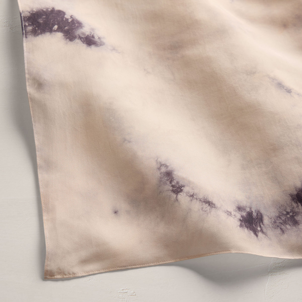 Printed Washed Silk Scarf - Pink Tie Dye
