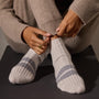 Short Cashmere Sock in Pearl/Heather Grey | James Perse Los Angeles
