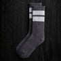 Long Stripe Cashmere Sock in Coal/Heather Grey | James Perse Los Angeles