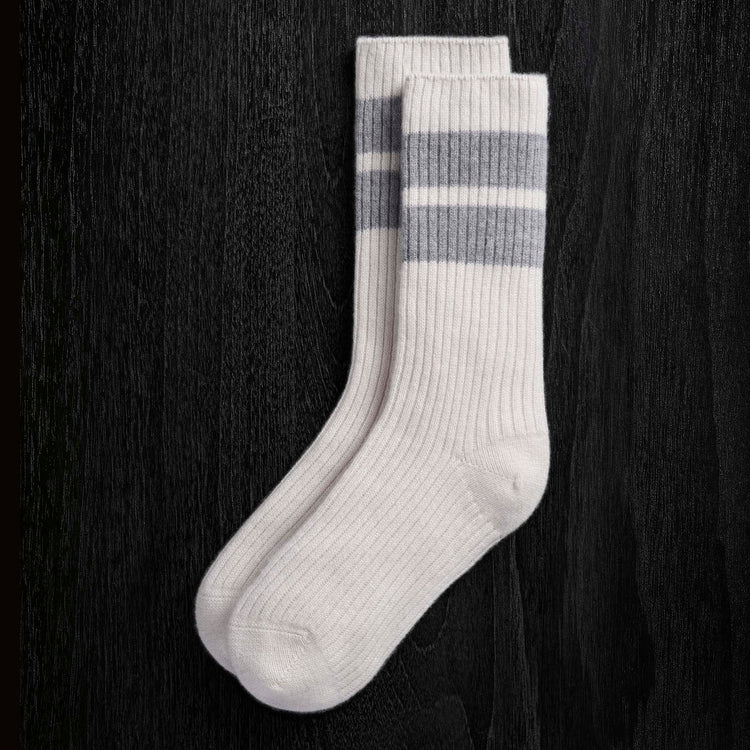 Long Chunky Cashmere Sock in Pearl/Heather Grey | James Perse Los Angeles