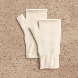 Recycled Cashmere Fingerless Gloves In Ivory | James Perse Los Angeles