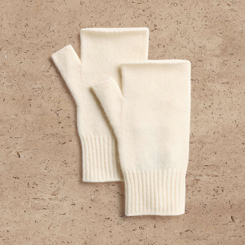 Recycled Cashmere Fingerless Gloves In Ivory | James Perse Los Angeles