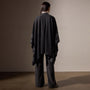 Recycled Cashmere Striped Poncho in Coal | James Perse Los Angeles / Womens