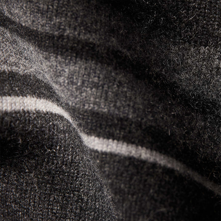 Recycled Cashmere Striped Poncho in Coal | James Perse Los Angeles