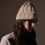 Recycled Cashmere 8 Ply Marled Beanie  in Stone Marl | James Perse Los Angeles